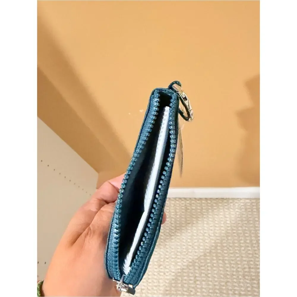 lululemon athletica Mini Zip Pouch wristlet card wallet sporty travel teal
